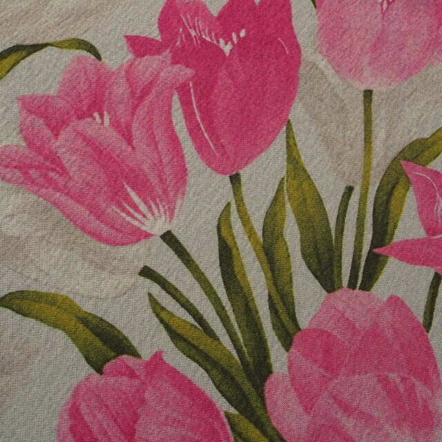 Tulips from Amsterdam in rose green in seersucker optic