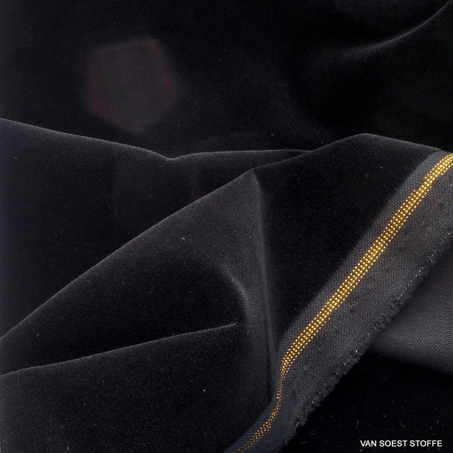 Vintage cotton velvet in jet black