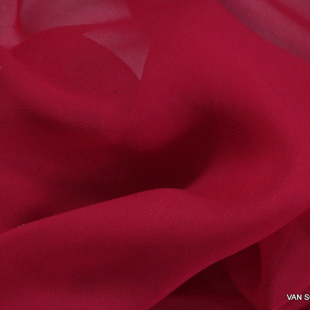 100% viscose georgette in red | View: 100% viscose georgette in red