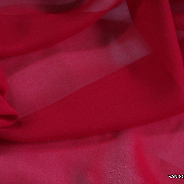 100% viscose georgette in red | View: 100% viscose georgette in red