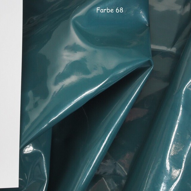 Wet Look soft Vinyl Grau/Blau/Petrol 68 mit Abseite in Weiß