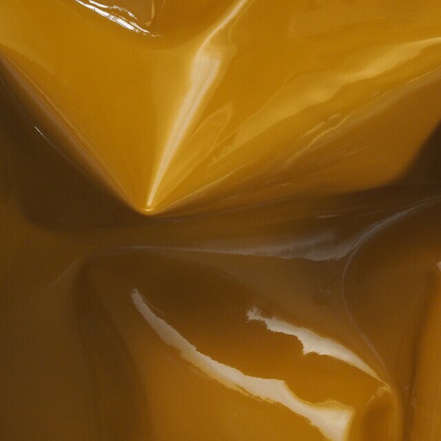 Wet Look soft Vinyl in Curry Gelb mit Abseite in Weiß