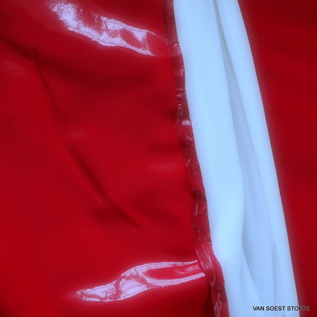 Wetlook soft Vinyl in Farbe Rot mit weicher Abseite | Ansicht: Stretch Wetlook soft Vinyl mit Abseite in Farbe Ro