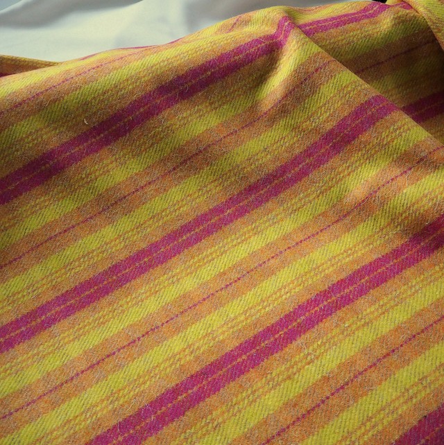Wool tweed check in pink yellow orange | View: Wool tweed check in pink yellow orange