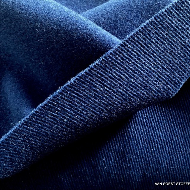 Woolfelt coarse steep twill back brushed in royal blue