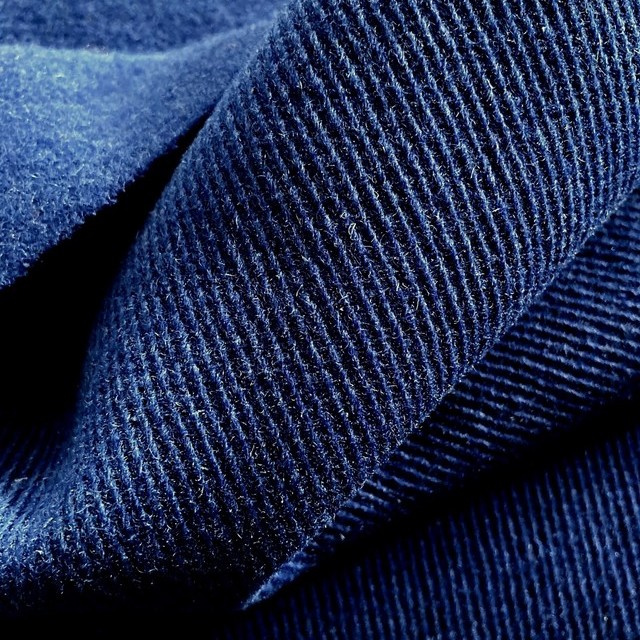 Woolfelt coarse steep twill back brushed in royal blue | View: Woolfelt coarse steep twill back brushed in royal blue