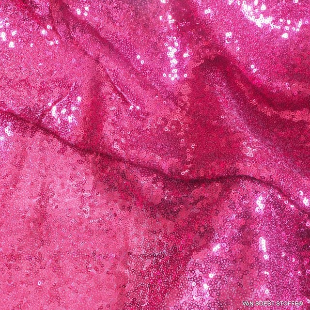 betörende Mini Pailletten auf Ton in Ton Stretch Tüll in Magenta | Ansicht: betörende Mini Pailletten auf Ton in Ton Stretch Tüll in Magenta