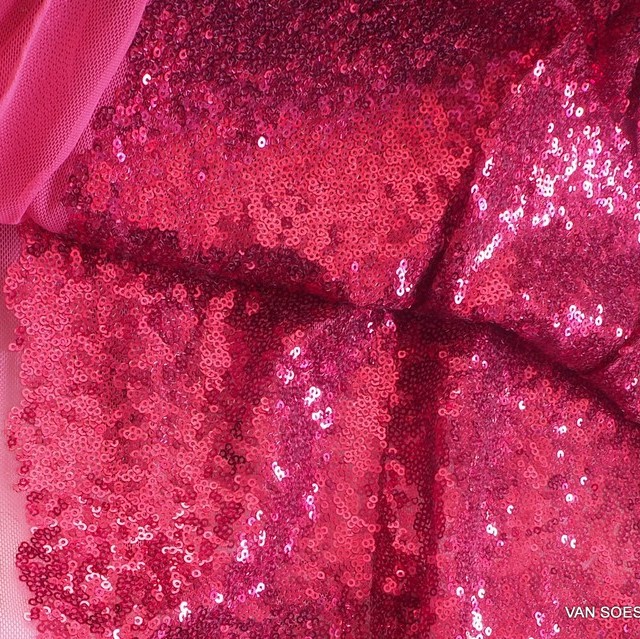 beguiling mini sequins on tone on tone stretch tulle in magenta | View: beguiling mini sequins on tone on tone stretch tulle in magenta