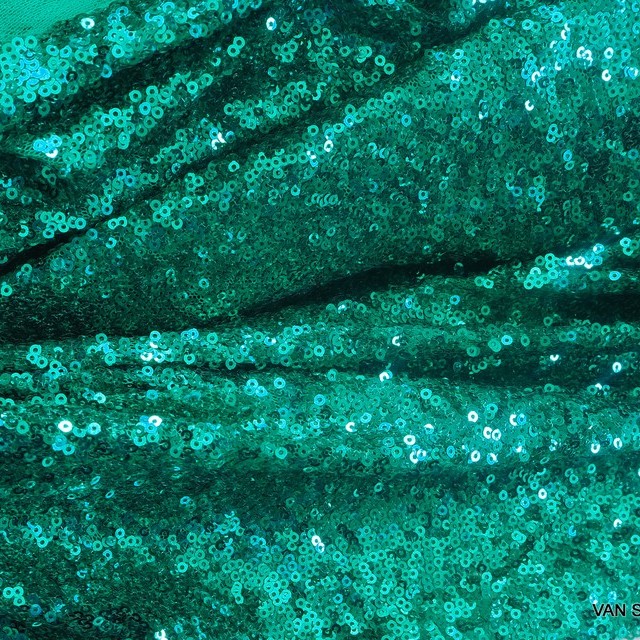 betörende Mini Pailletten auf Ton in Ton Stretch Tüll in Mint Grün | Ansicht: betörende Mini Pailletten auf Ton in Ton Stretch Tüll in Mint Grün