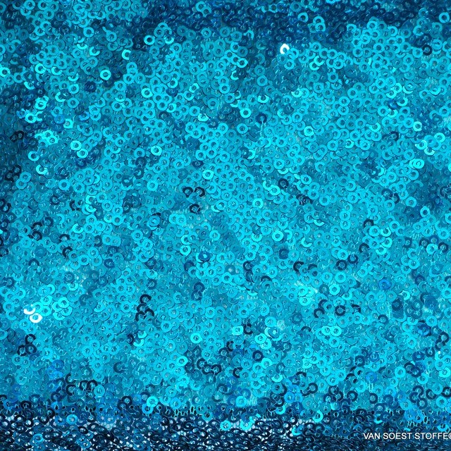 beguiling mini sequins on tone on tone stretch tulle in turquoise | View: beguiling mini sequins on tone on tone stretch tulle in turquoise