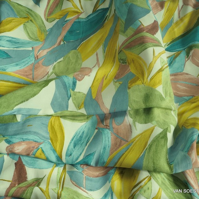 colorful Fascination floral print on viscose crepe | View: colorful Fascination floral print on viscose crepe