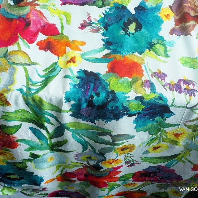 colorful Veronica floral print on viscose crepe | View: colorful Veronica floral print on viscose crepe