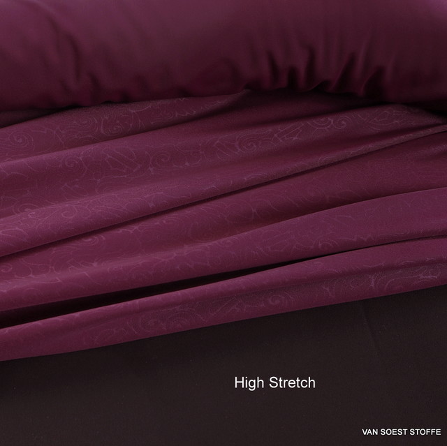 High Stretch Nylon Präge Fein-Jersey in Burgund.