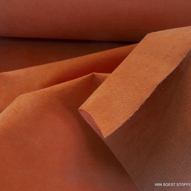 hochwertiger Micropolyamid Alcantara ähnlich in saftigem Orange | Ansicht: hochwertiger Micropolyamide Alcantara ähnlich in saftigem Orange