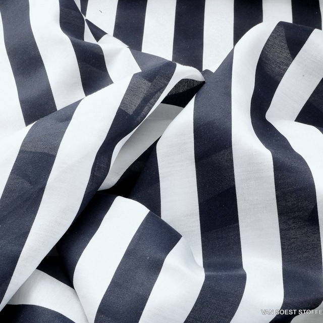 italienischer Designer Block-Streifen in klassischem Marineblau-Weiss