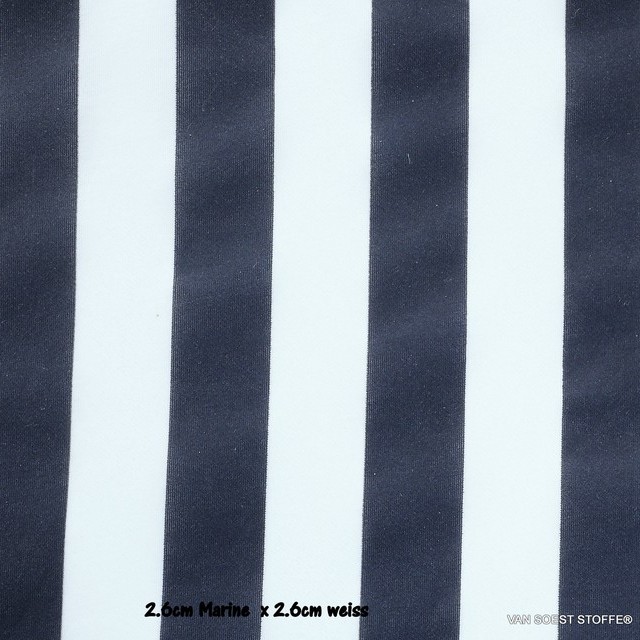 italienischer Designer Block-Streifen in klassischem Marineblau-Weiss | Ansicht: italienischer Lieferant ohne Artikelbezeichnung Blau-Weiss Block-Strei