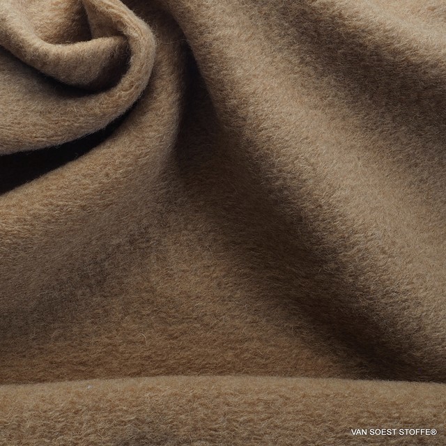 light wool-walkloden mix one side rolled in camel - melange knit inside | View: light wool-walkloden mix one side rolled in camel - melange knit inside