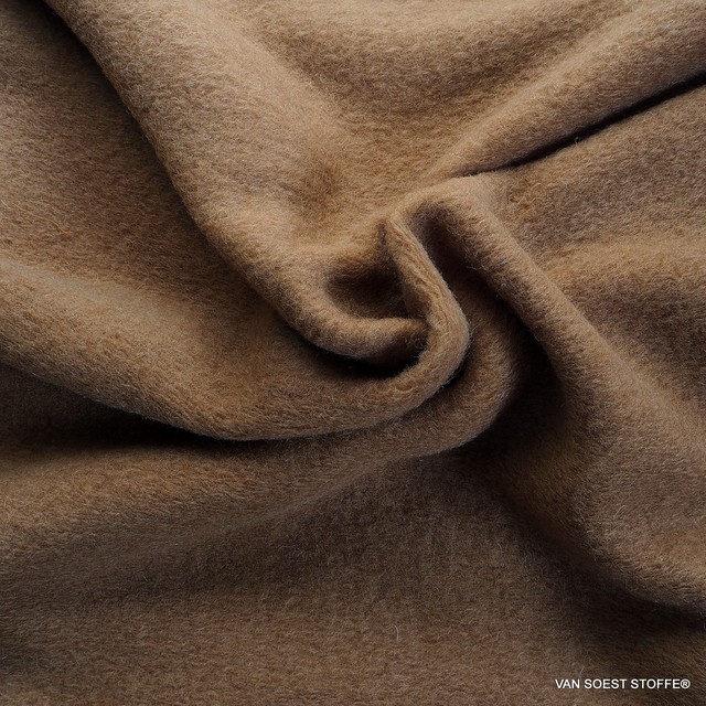light wool-walkloden mix one side rolled in camel - melange knit inside