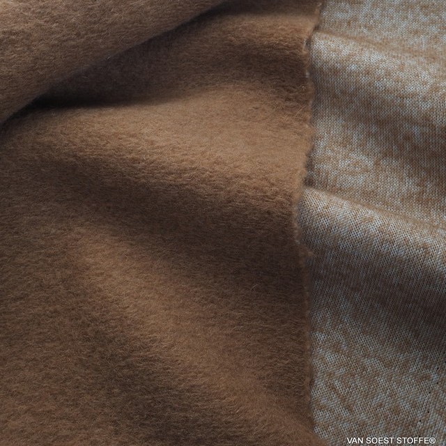 light wool-walkloden mix one side rolled in camel - melange knit inside | View: light wool-walkloden mix one side rolled in camel - melange knit inside