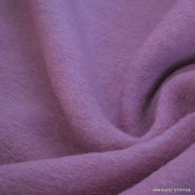 light wool-walkloden mix one side rolled in lilac - melange knit inside | View: light wool-walkloden mix one side rolled in lilac - melange knit inside