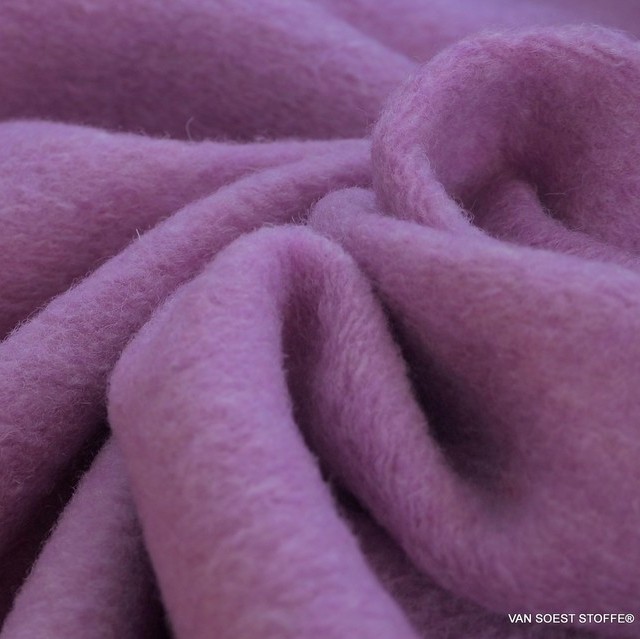 light wool-walkloden mix one side rolled in lilac - melange knit inside | View: light wool-walkloden mix one side rolled in lilac - melange knit inside