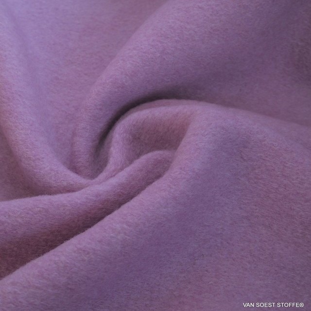 light wool-walkloden mix one side rolled in lilac - melange knit inside