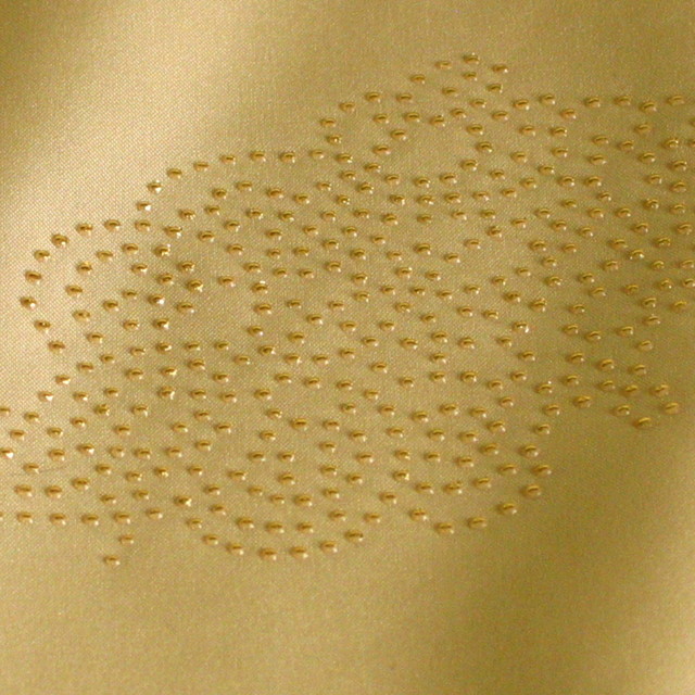 Mikro Köper mit goldenen Flower - Stardots in Sand-Beige