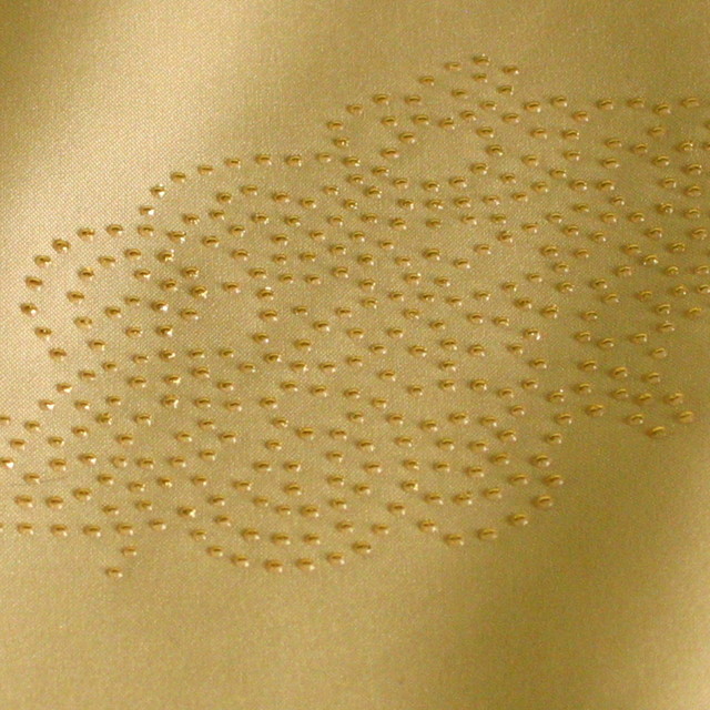 Mikro Köper mit goldenen Flower - Stardots in Sand-Beige