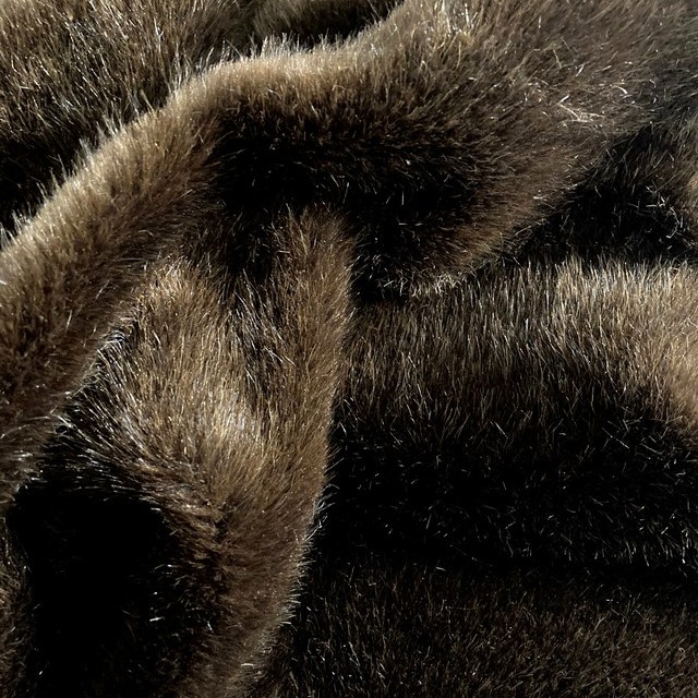 medium pile (1cm) high quality faux mink fur in Marrone Brown