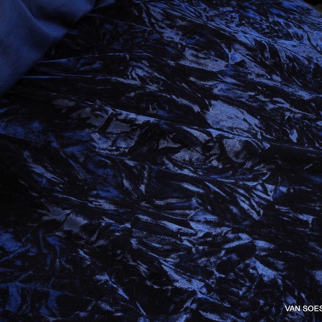 stylish stretch crash velvet in navy