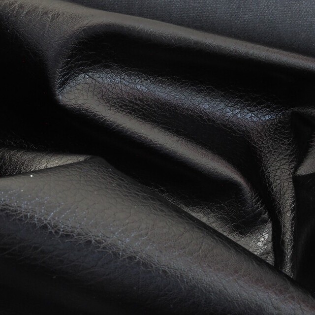 Vegan leather in  Metallic BLACK