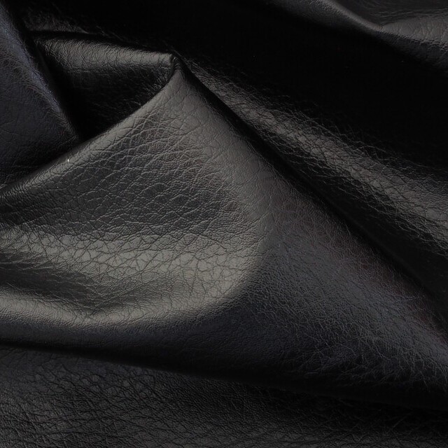 Vegan leather in  Metallic BLACK | View: vegan leather in metallic BLACK