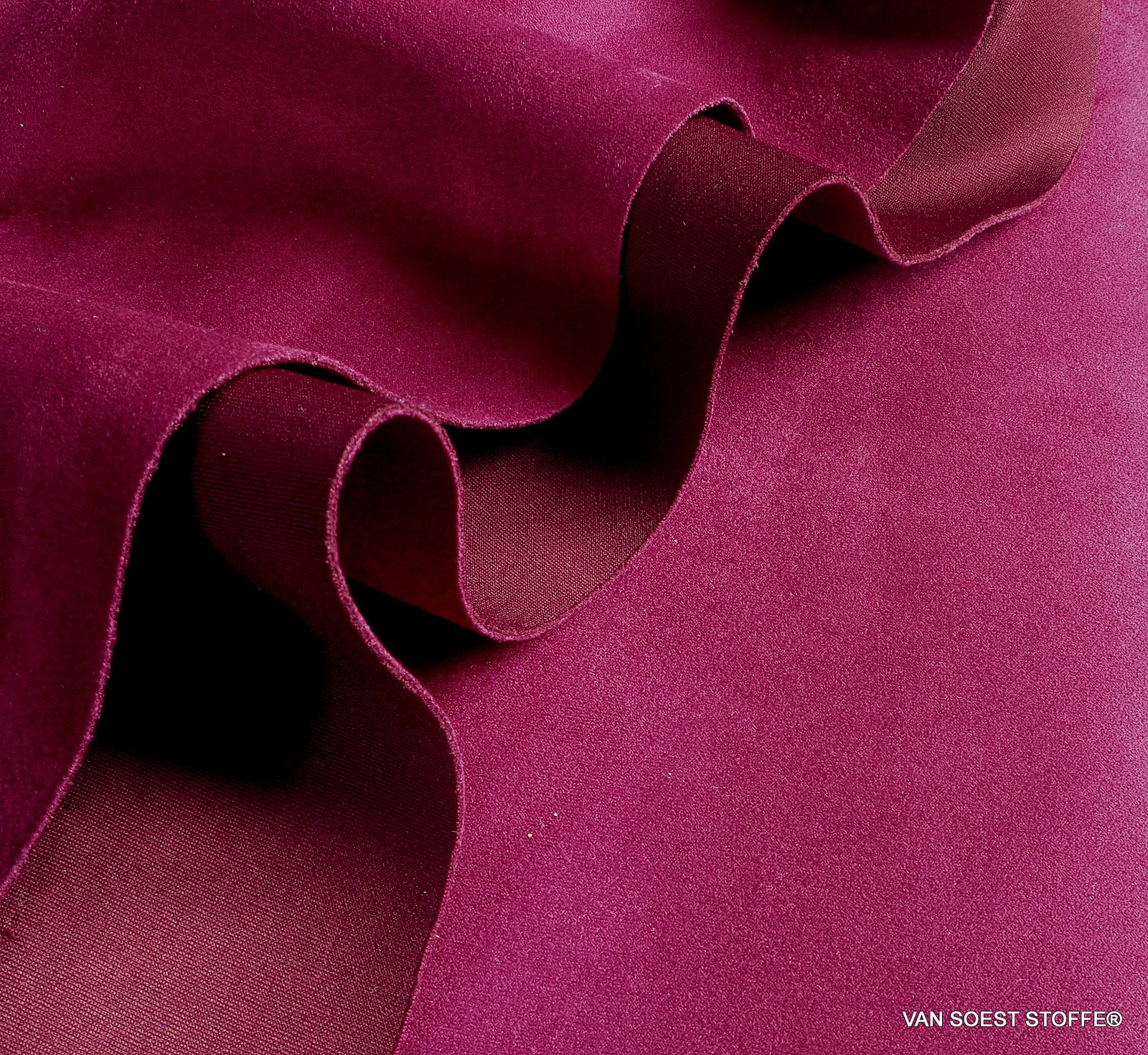 Bi-Elastisches Wildlederimitat Super Soft in einem wunderschönen Deep  Magenta | Leder- Lack- und Pelzimitate