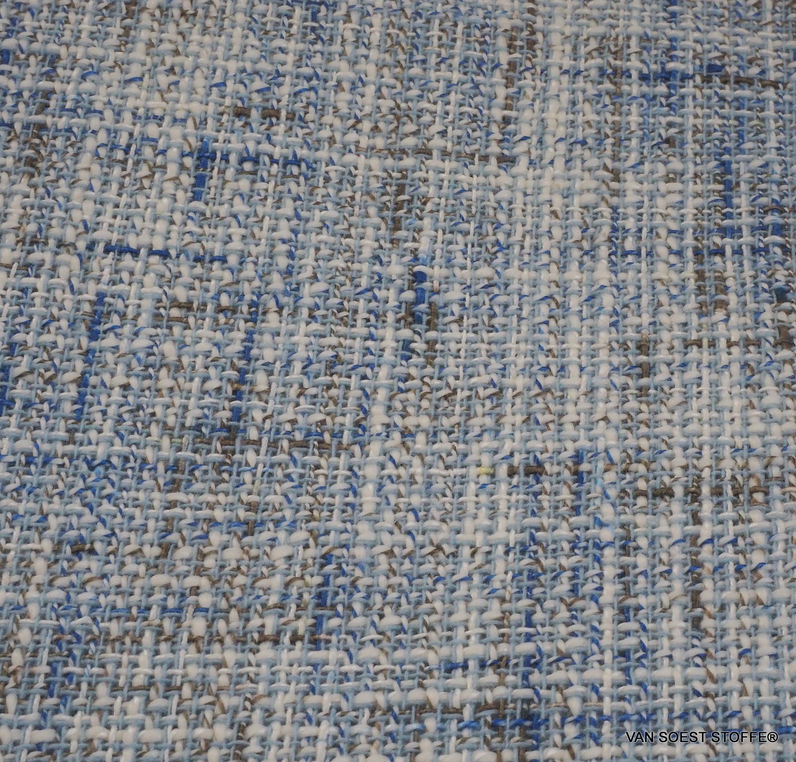 Bouclé in schönem Bleu-Blau Melange | Patterned Fabrics | Check fabrics